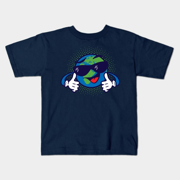 Cool Looking Planet Earth Kids T-Shirt by dkdesigns27